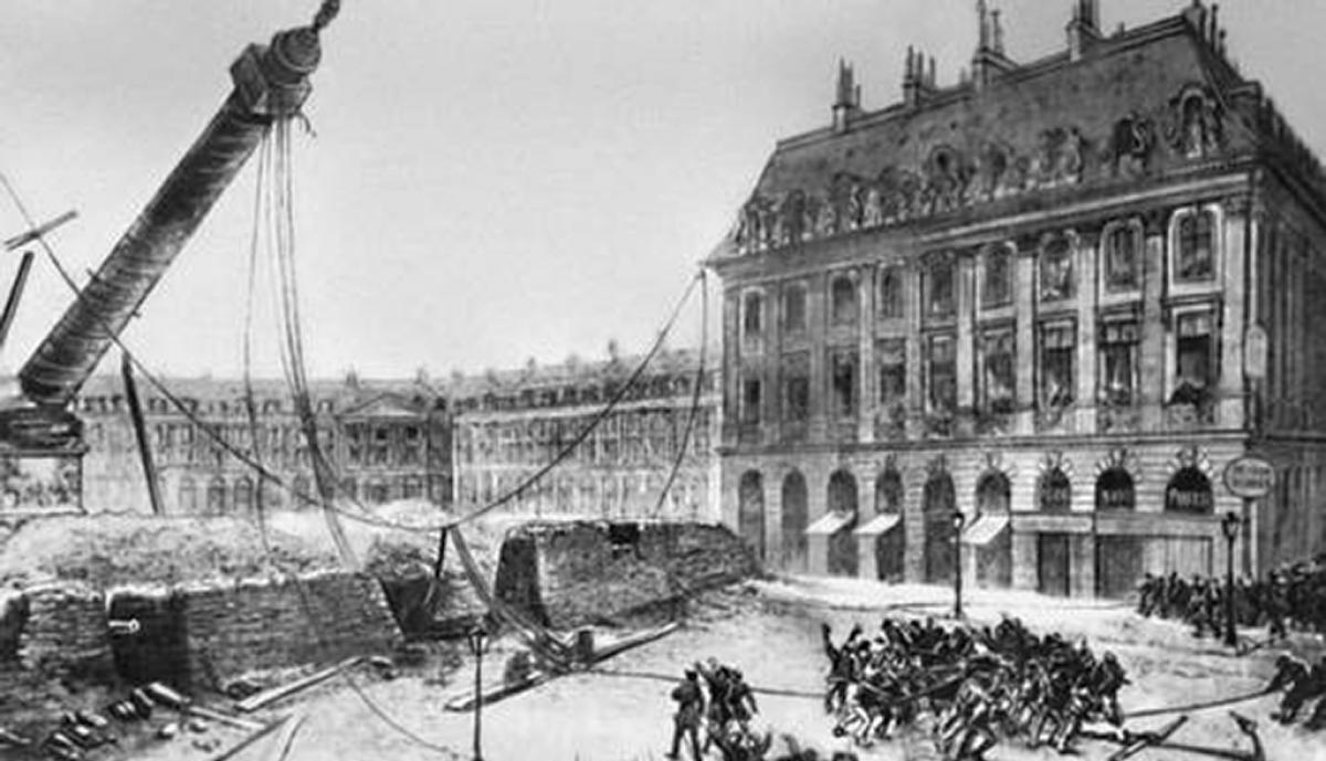 El derribo de la columna Vendôme en el París de la Comuna