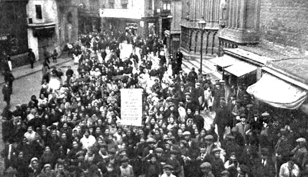 La manifestación femenina por los alquileres en Madrid en 1920